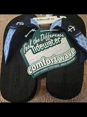 Reef Men's Navy & Light Blue Textured Strap Flip Flops
